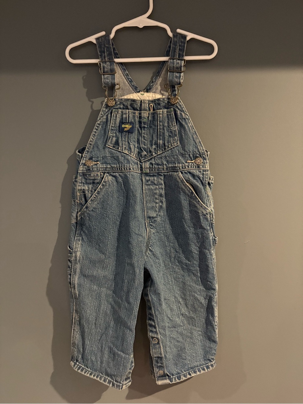 Oshkosh B’Gosh 90s Kid Overalls 18M Genuine Denim 100% Cotton Retro Classic